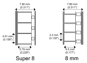 8mm and super 8 film difference